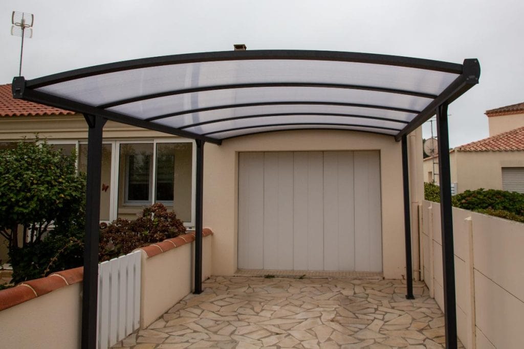 polycarbonate roof over a garage