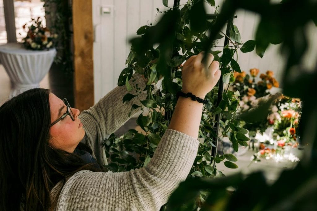 woman decorating for a wedding