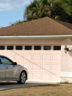 car parked in driveway in front of house