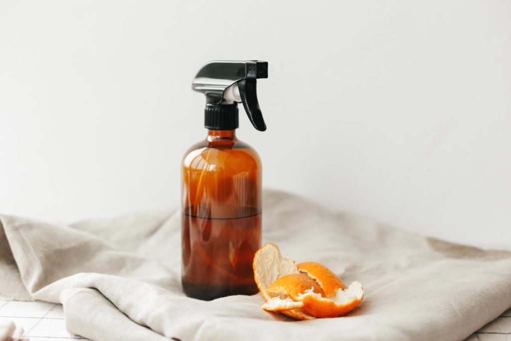 homemade citrus-scented vinegar cleaning solution