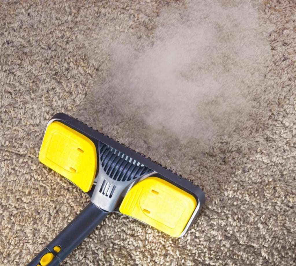 steam cleaning a carpet