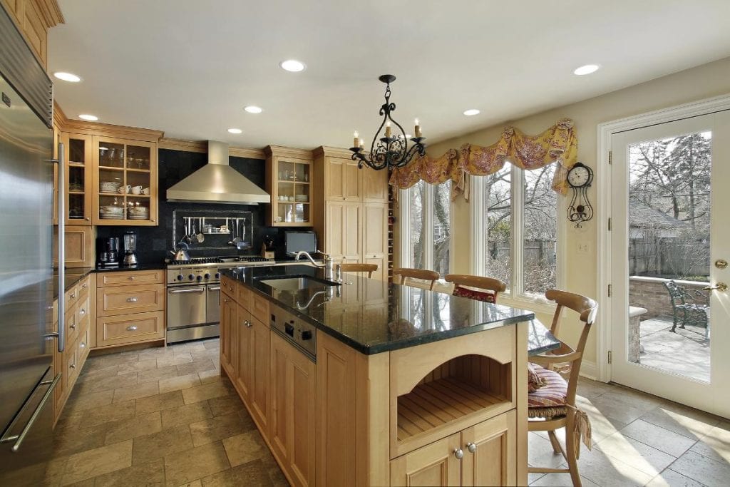 oak cabinets in a custom kitchen