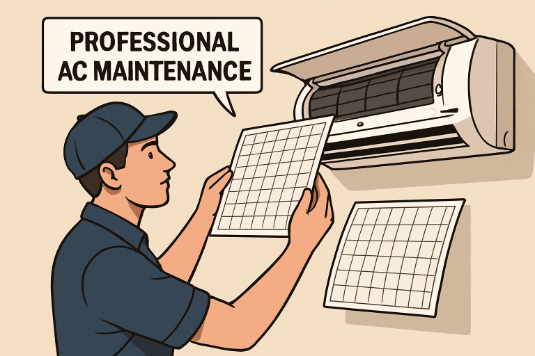 cartoon image of hvac repair person