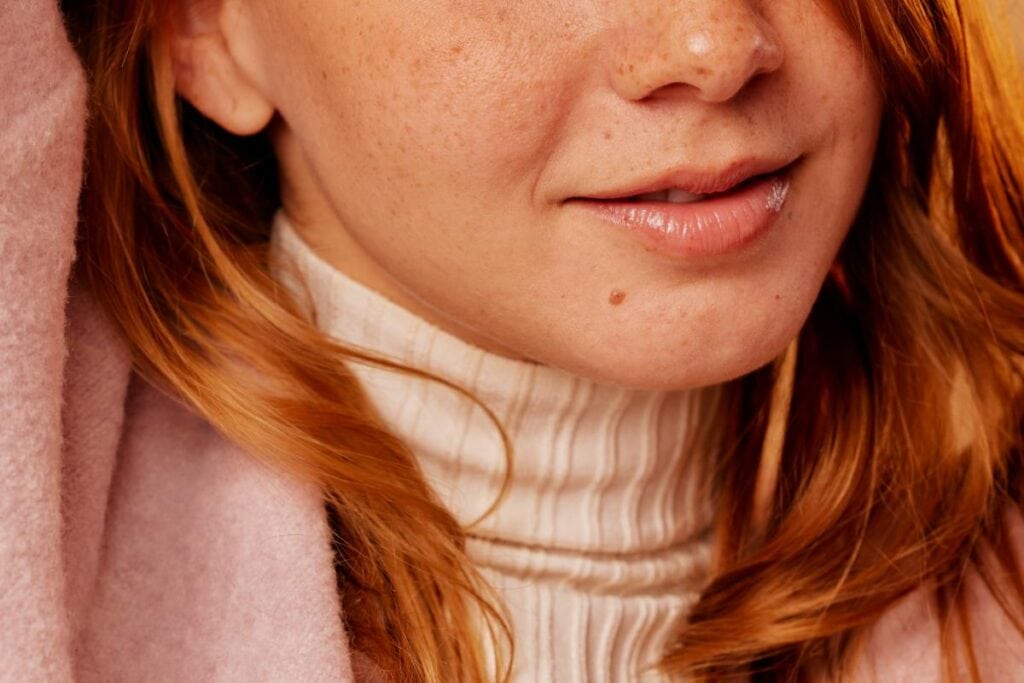 closeup of woman's lips