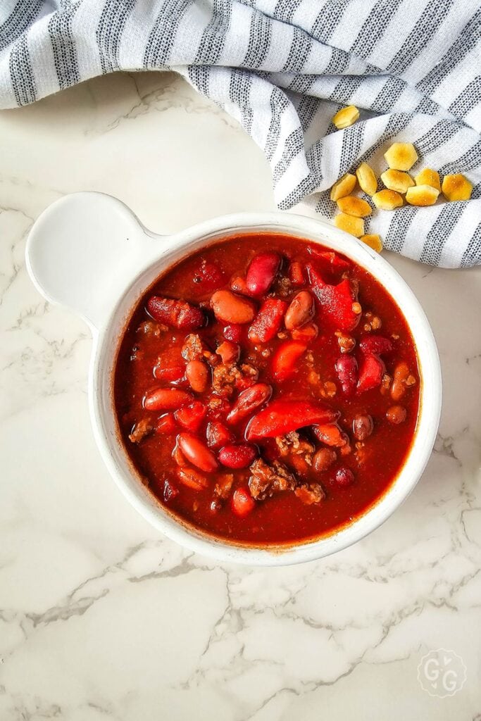 venison chili overhead picture