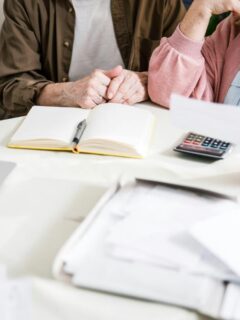 couple paying bills together