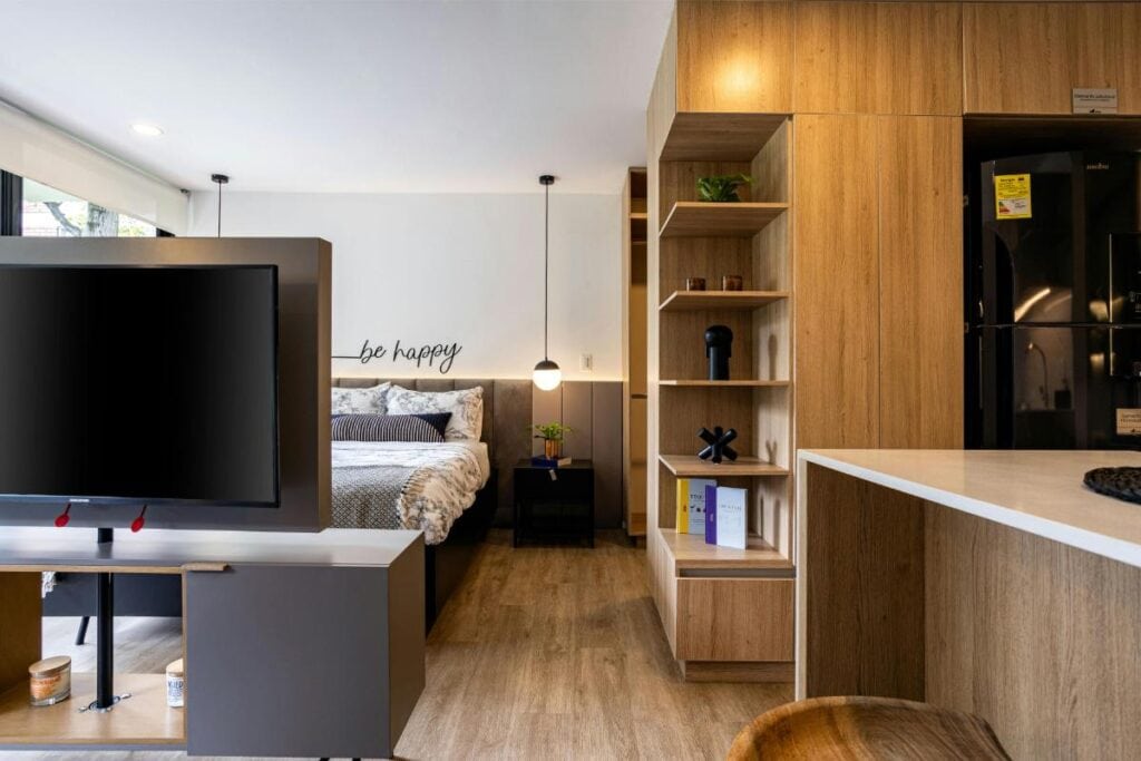 studio apartment with open floor plan
