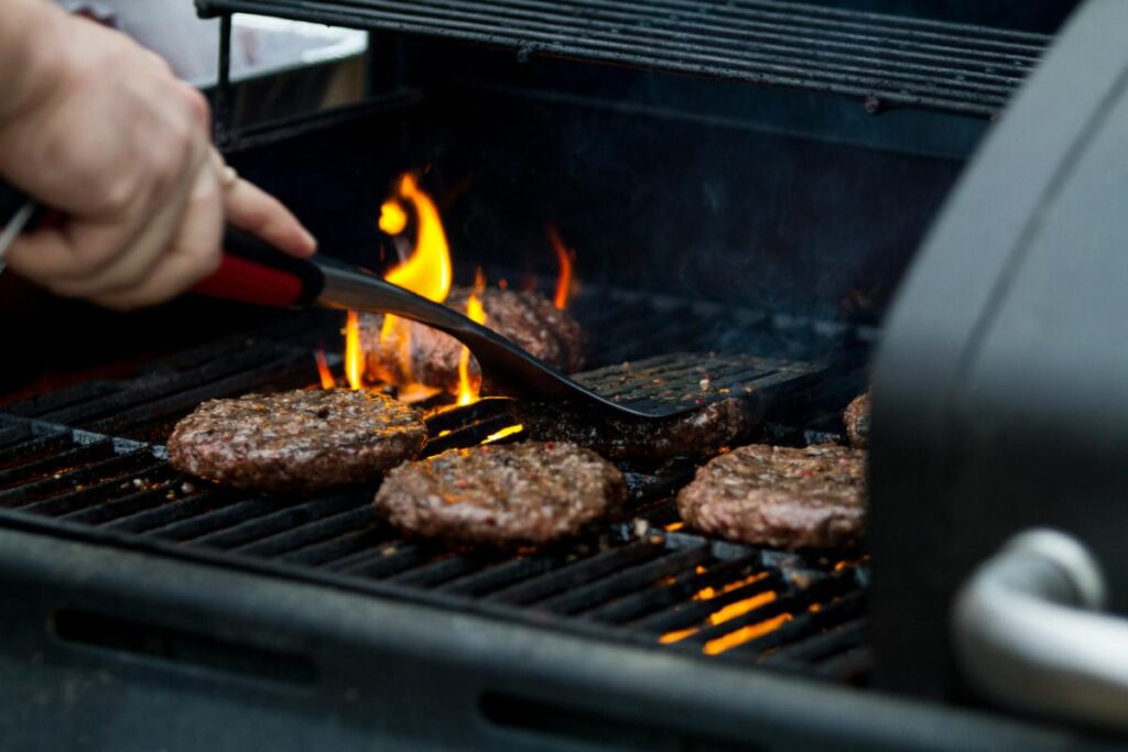 burgers on the grill