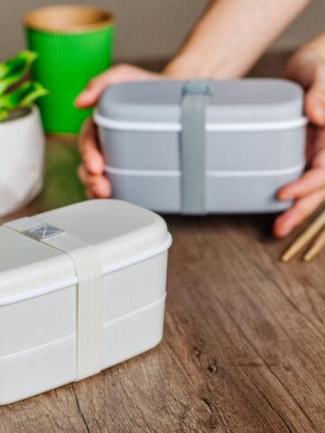 closed bento boxes on a table