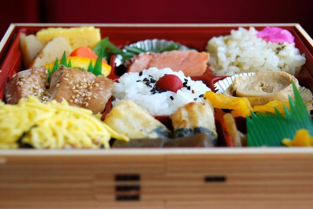 food in a bento box