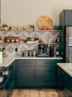 modern kitchen remodel with dark cabinets
