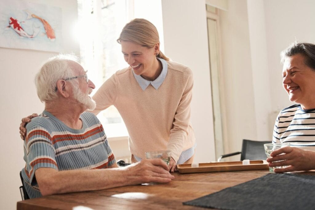 woman with her elderly parents
