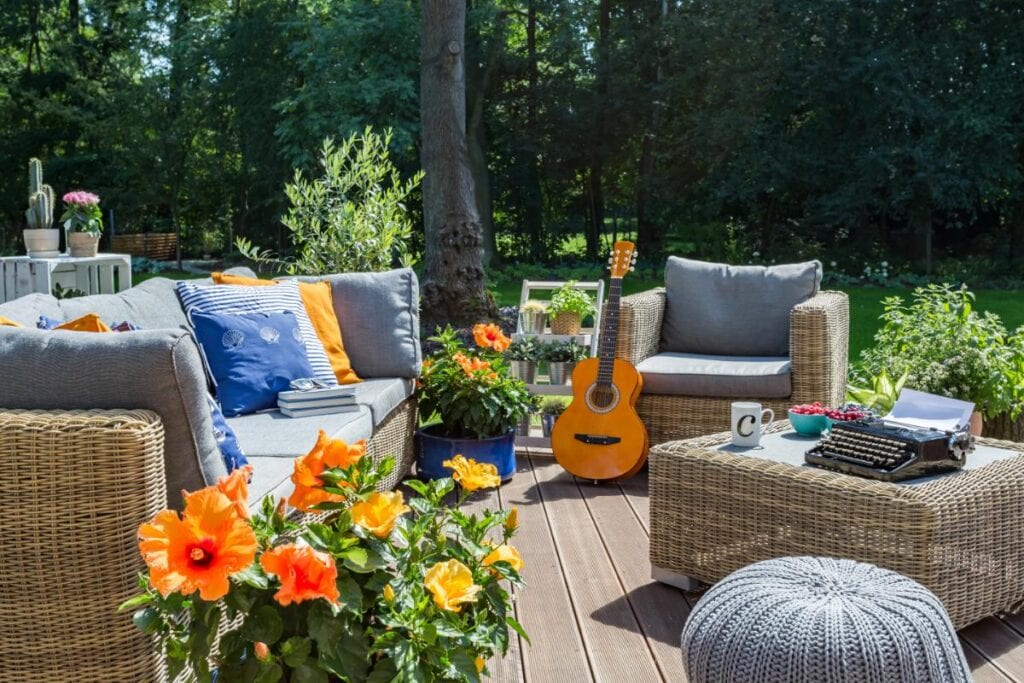 comfortable outdoor seating area perfect for a family gathering