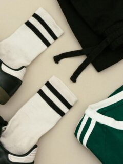 soccer socks, shoes and shorts and shirt