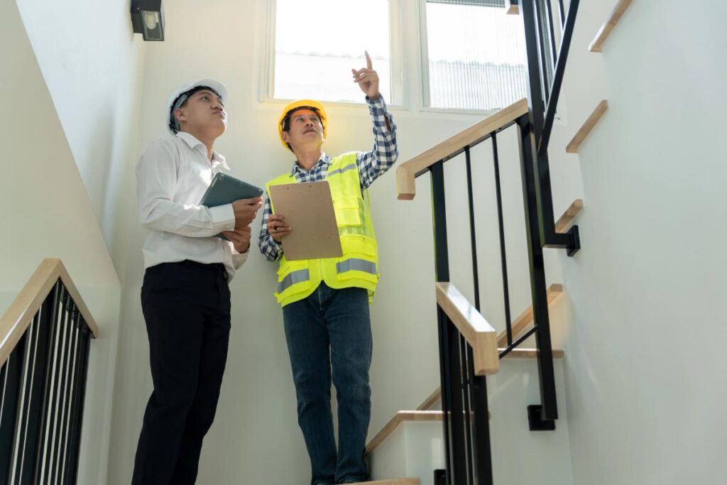 Home inspector evaluating a residential property to identify maintenance issues before they become expensive repairs.