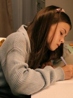 teenager writing poetry