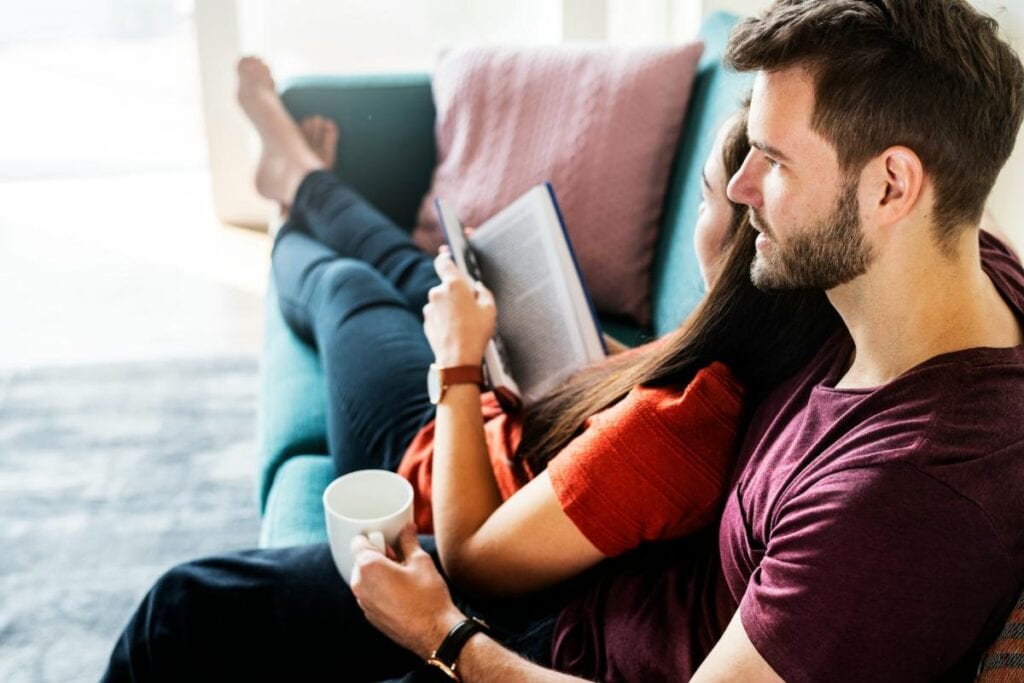 Couple sharing a quiet moment together at home.