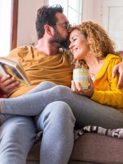 Couple relaxing together and enjoying a peaceful moment.