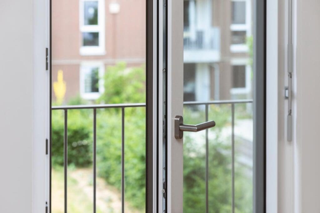 looking out of balcony french doors