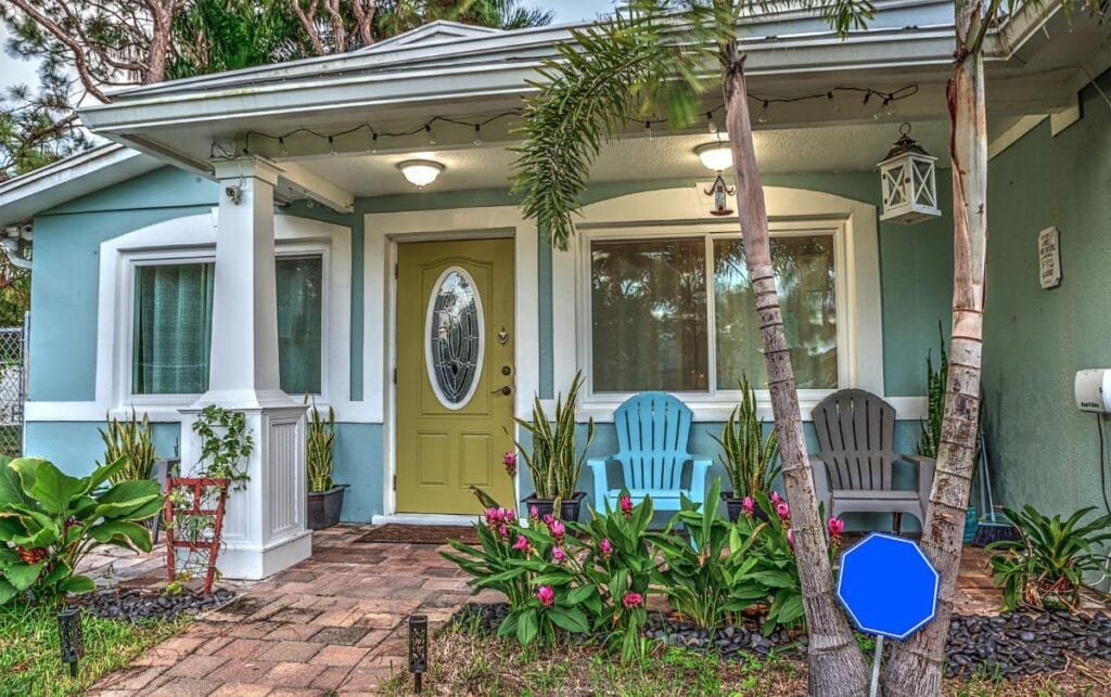 small teal house in florida