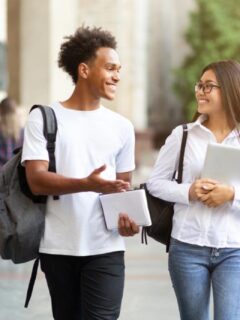 young people on college campus