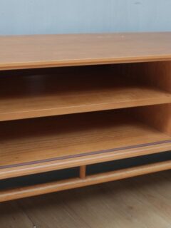 a modern take on a mid-century tv stand